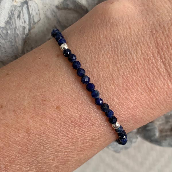 Bracelet argent lapis lazuli