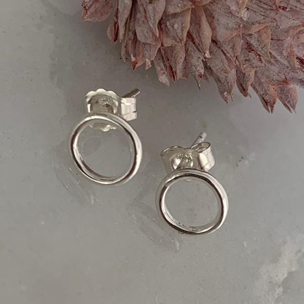 Small silver hoop earrings