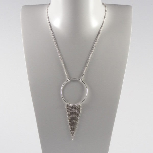 Collier chaine argent anneau Franges argent