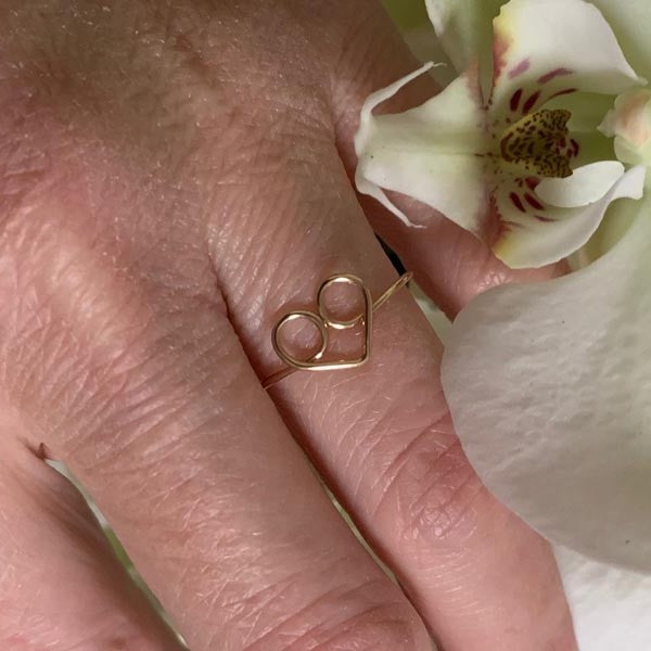 Thin gold filled heart ring