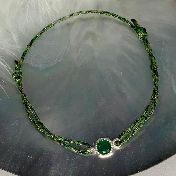 Green onyx cord bracelet