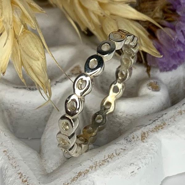 Thin openwork silver ring