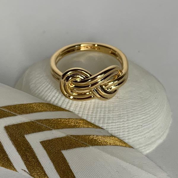 Gold plated flat knot ring