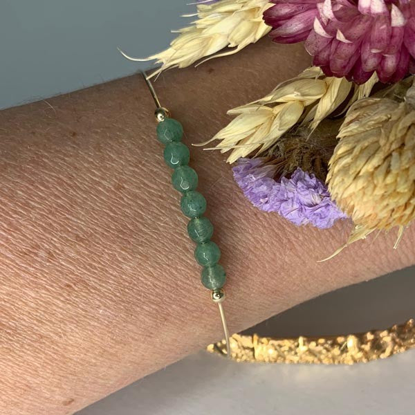 Fine gold filled 7 aventurine bangle bracelet