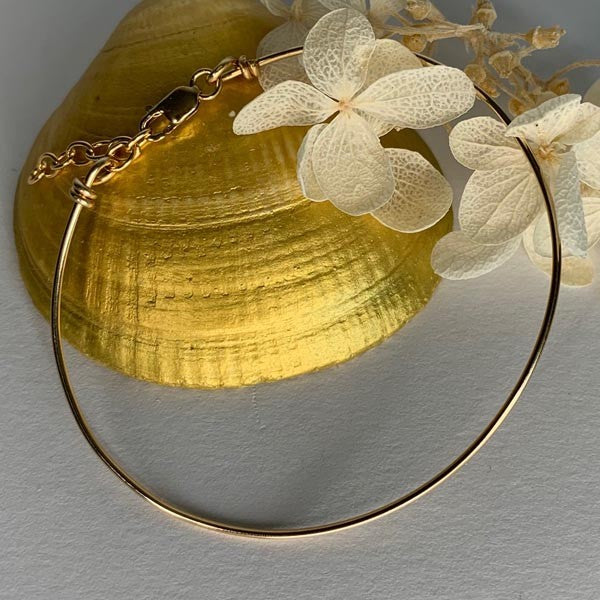 Thin gold filled bangle bracelet