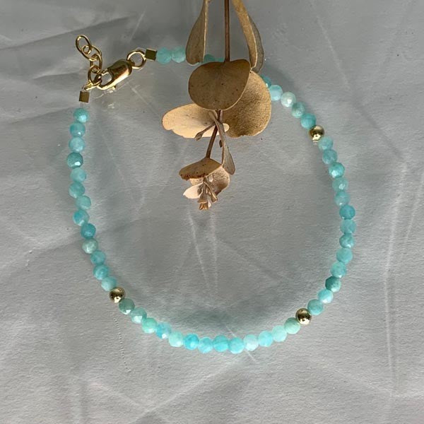 Amazonite gold plated bracelet 