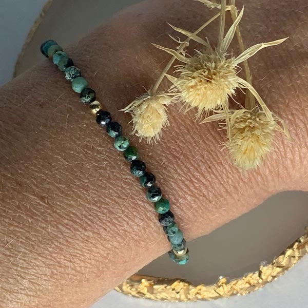 African Turquoise Gold Plated Bracelet