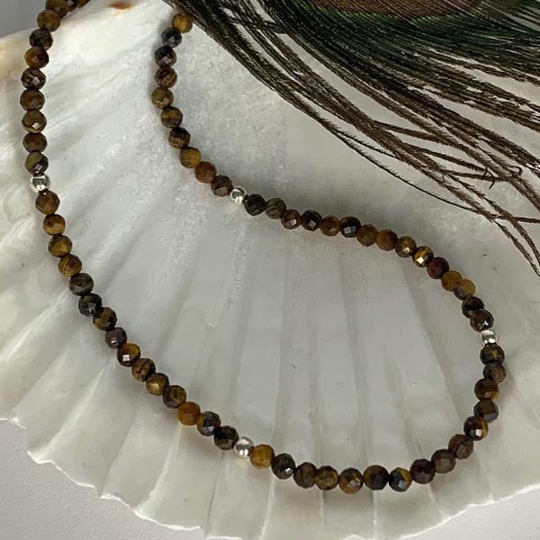 Tiger's eye silver necklace