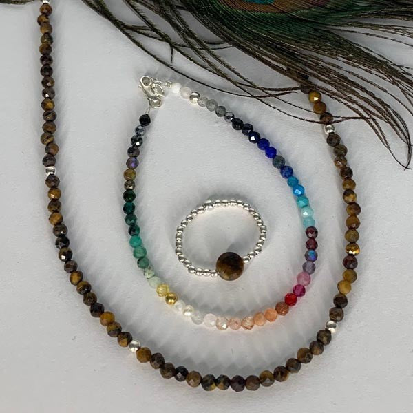 Tiger's eye silver necklace