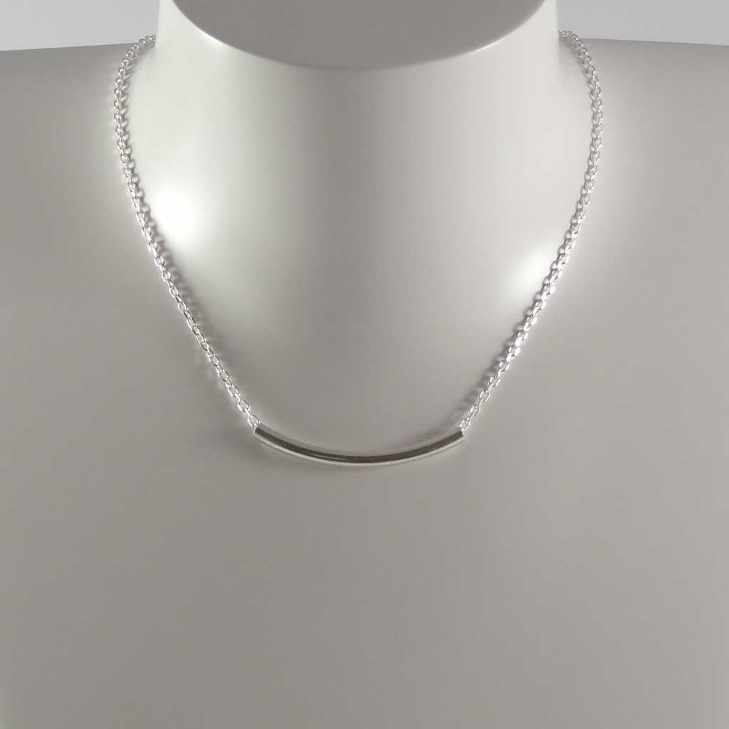 Collier chaine argent tube