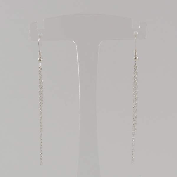 Boucles d'oreilles triple chainettes argent