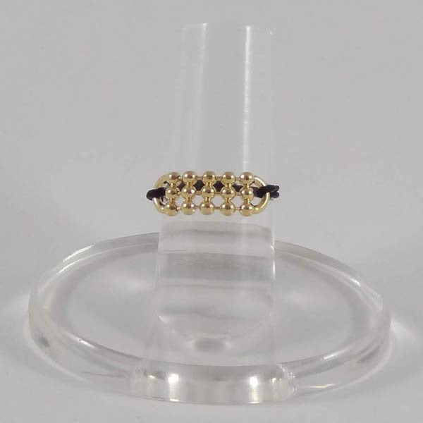 Gold plated mini ball barrette cord ring