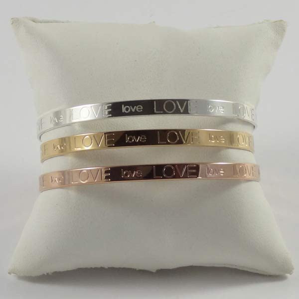 Bracelet Jonc plat argent Love