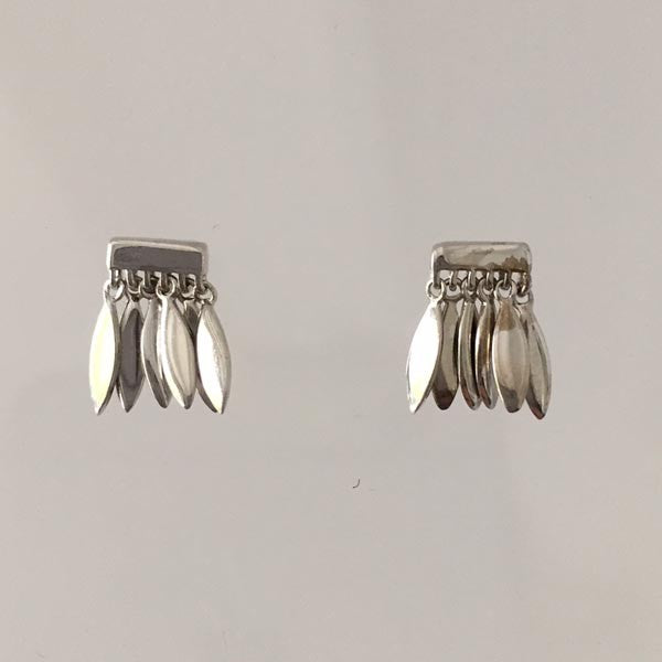 Boucles d'oreilles pétales argent 