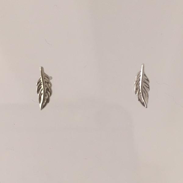 Boucles d'oreilles mini plumes argent 