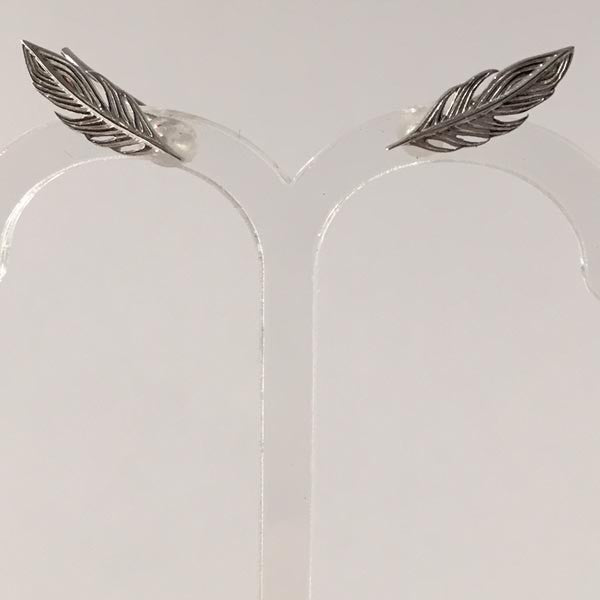 Boucles d'oreilles plumes argent