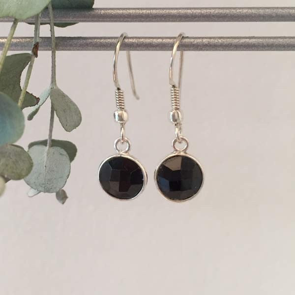 Silver onyx earrings