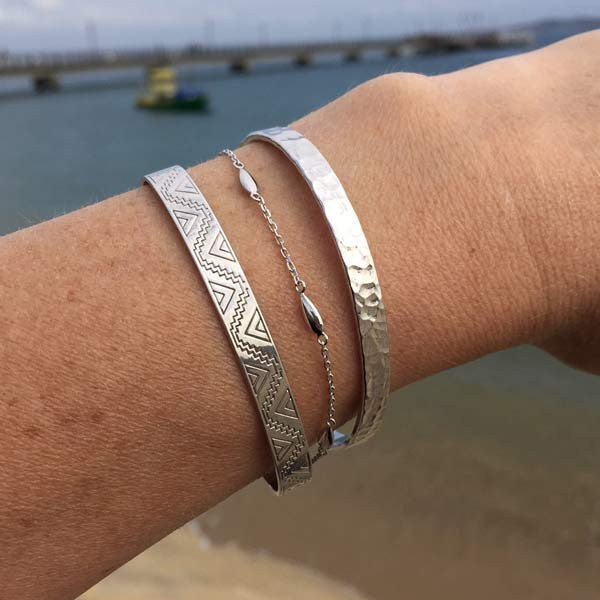 Bracelet chaine argent motif olivettes