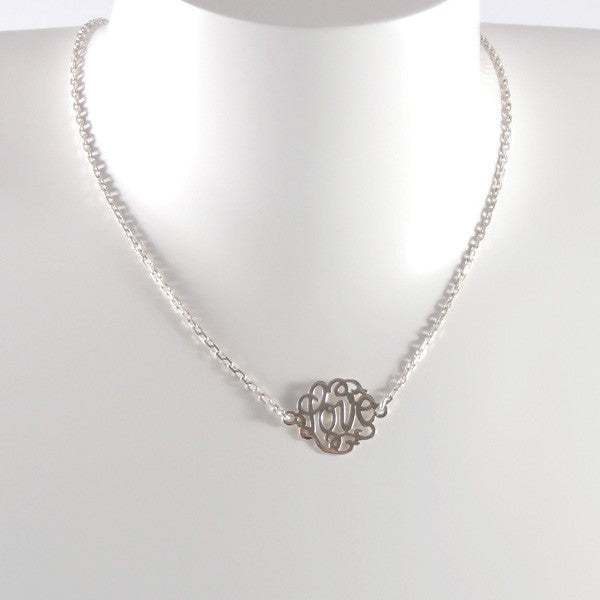 Love silver chain necklace