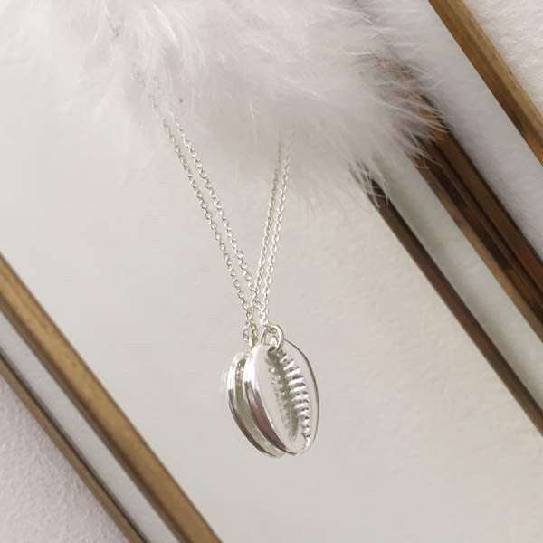 Cowrie silver chain necklace