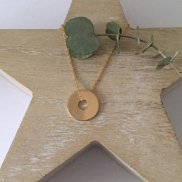 Small target gold plated chain necklace