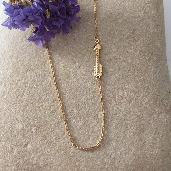 Gold plated arrow chain necklace