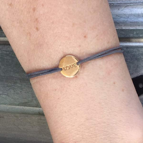 Gold plated love child bracelet