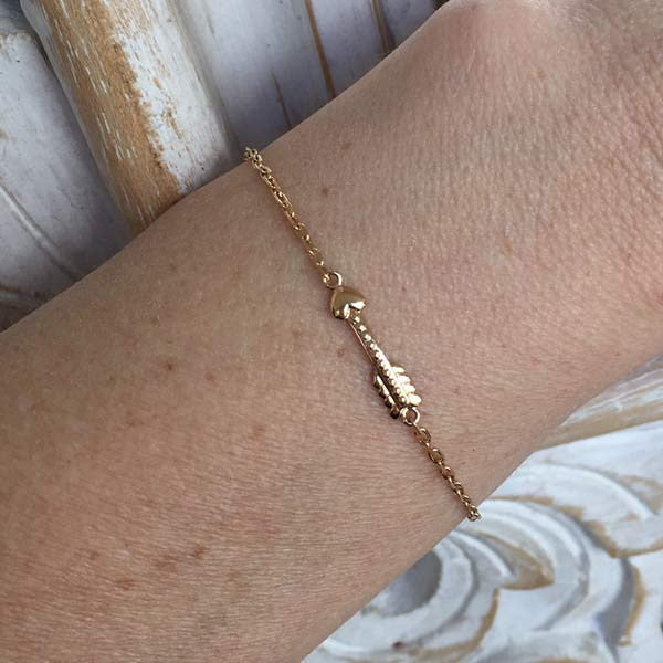 Gold plated arrow chain bracelet