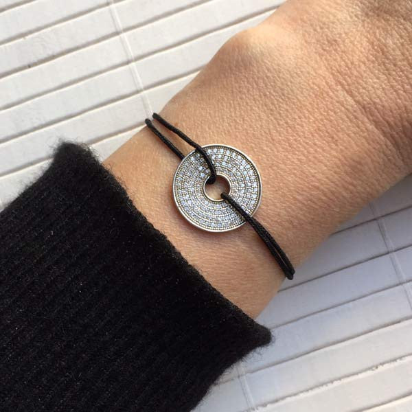 Zircon target cord bracelet