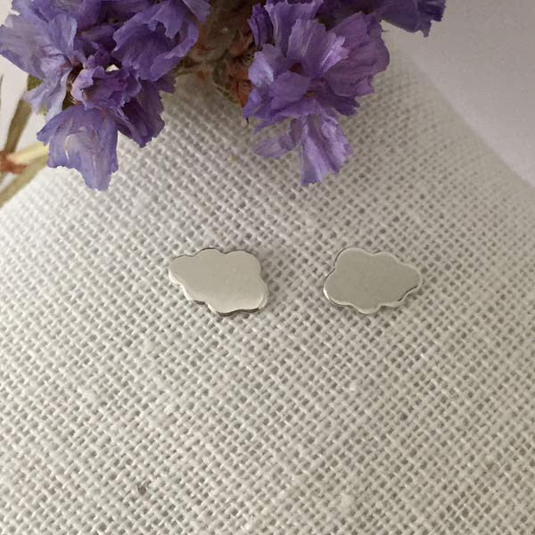 Small silver cloud earrings 