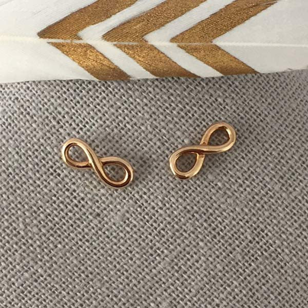 Gold plated mini infinity earrings 