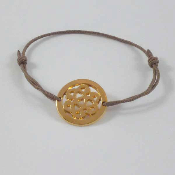 Gold plated baroque knot cord bracelet surrounded