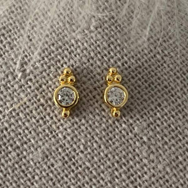 Mini zircon ball vermeil earrings