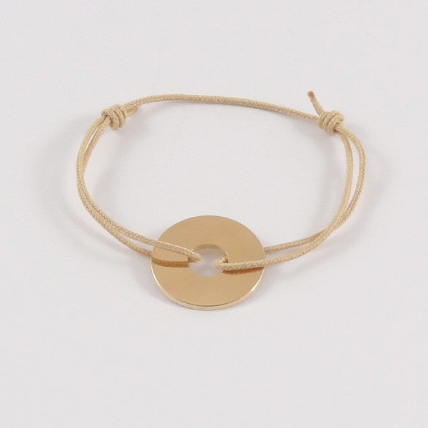 Gold Plated Target Cord Bracelet