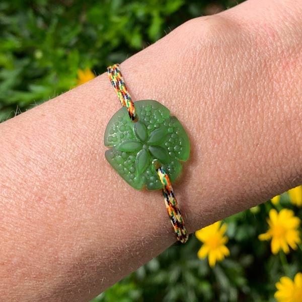 Bracelet cordon dollar de sable vert