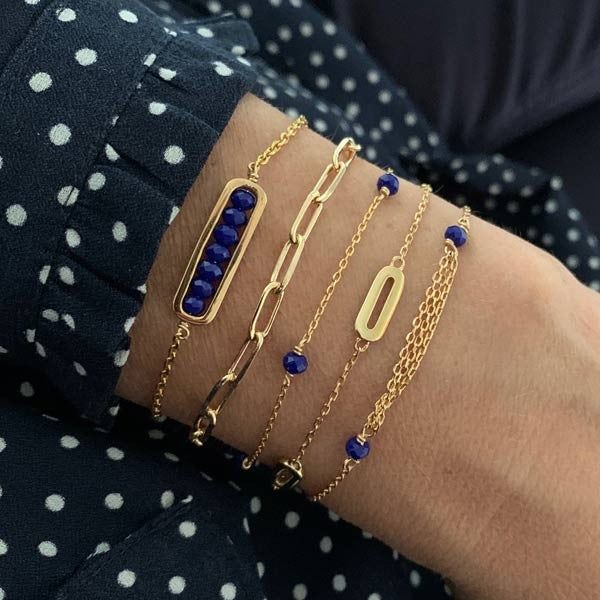 Rectangle gold plated chain bracelet 