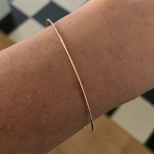 Thin gold filled bangle bracelet