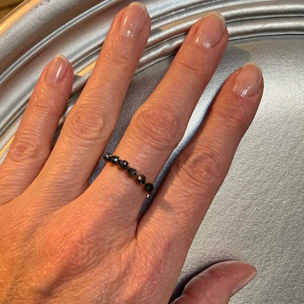 Fine gold filled hematite ring