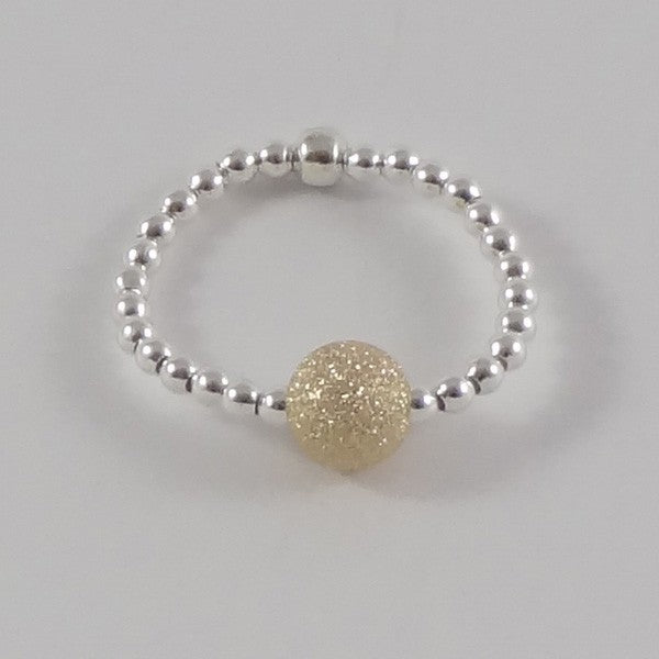 Mini pearl ring silver pearl gold plated diamond