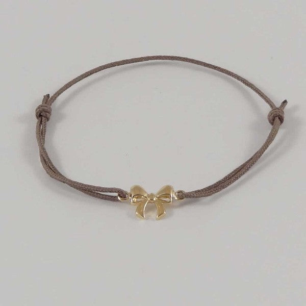 Gold plated small knot cord bracelet