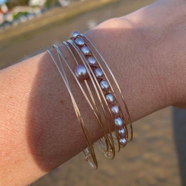 Bracelet 3 fine gold filled bangles