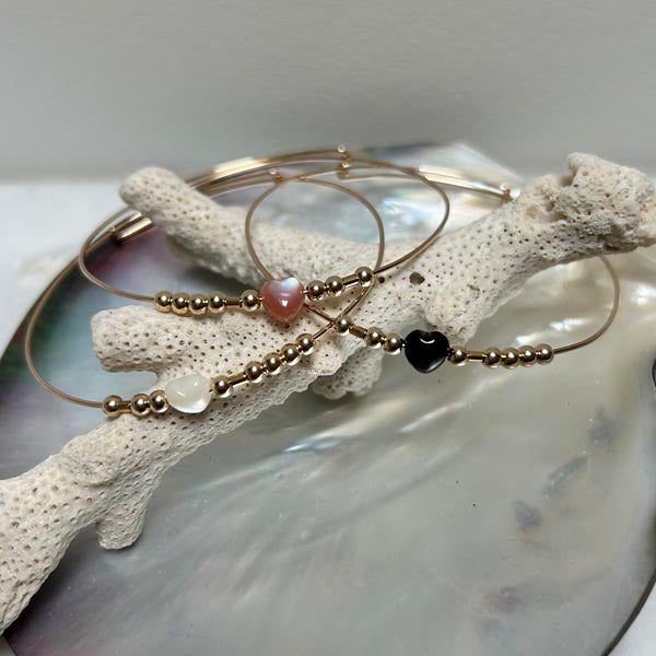 Fine black gold filled Love bangle bracelet