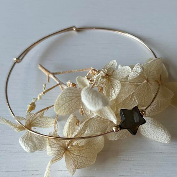 Fine gold filled bangle bracelet with white pearls